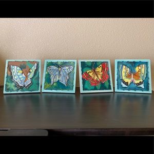 Butterfly tiles wall/shelf decor.
